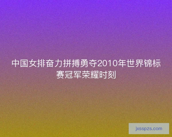 中国女排奋力拼搏勇夺2010年世界锦标赛冠军荣耀时刻